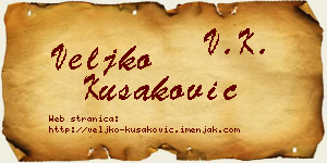 Veljko Kušaković vizit kartica
